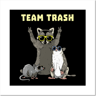 Team Trash Opossum Raccoon Rat_ Funny Animals Garbage Gang Posters and Art